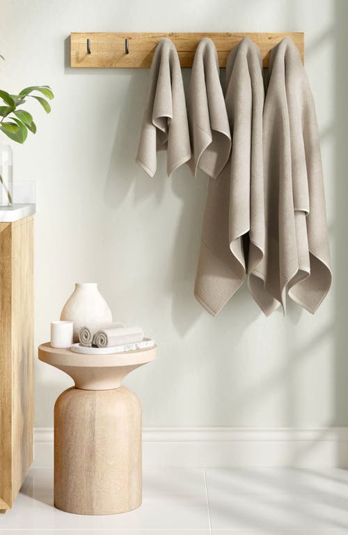 Woven & Weft Border 6-piece Cotton Hand Towels In Brown