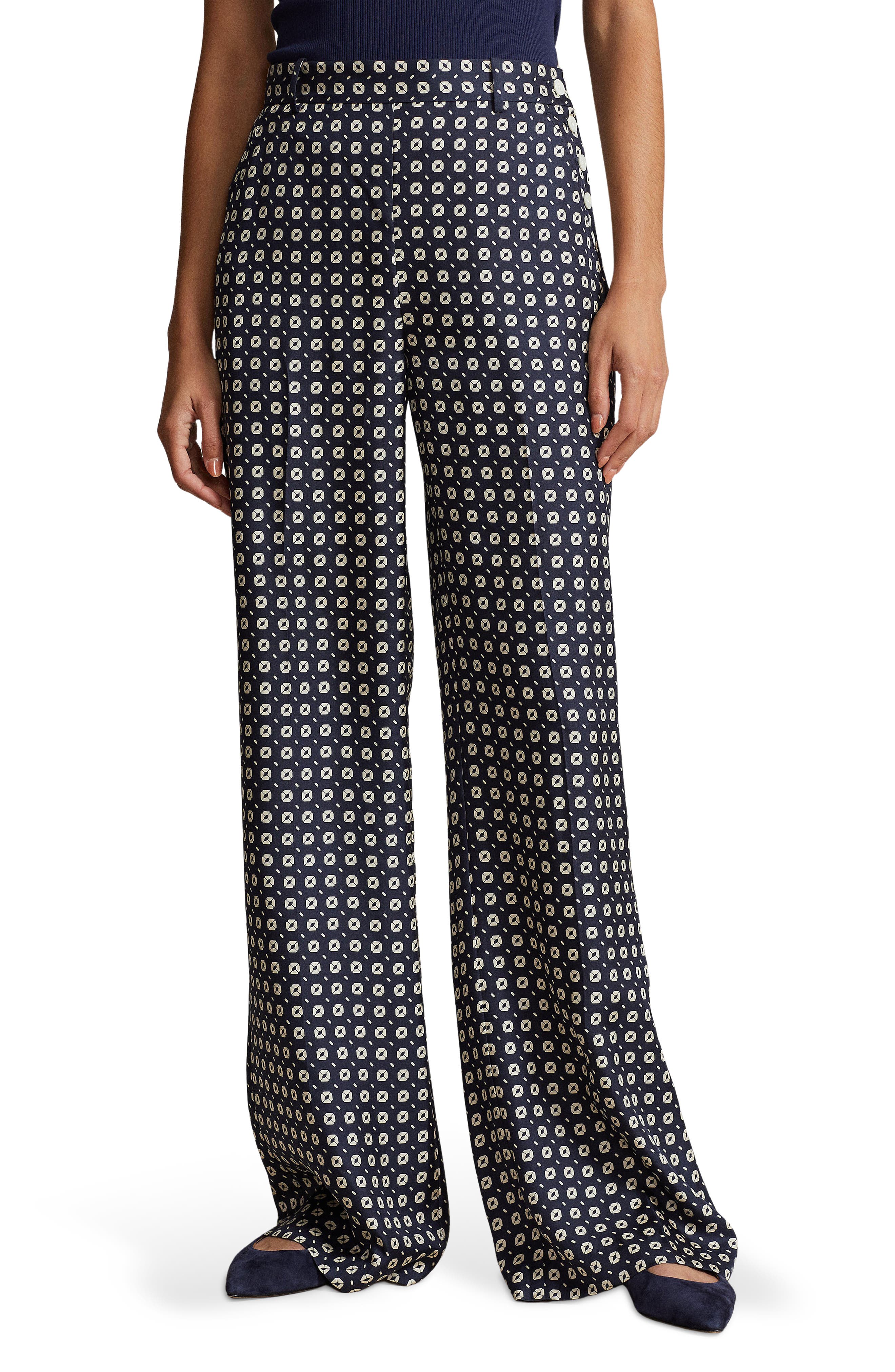 Polo Ralph Lauren Mulberry Silk Blend Trousers