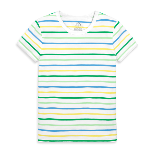 Primary Adult Classic Crewneck Multi-stripe Tee In Multi