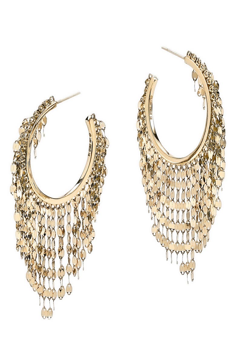 LANA Blake Fringe Oblong Hoop Earrings, Main, color, 