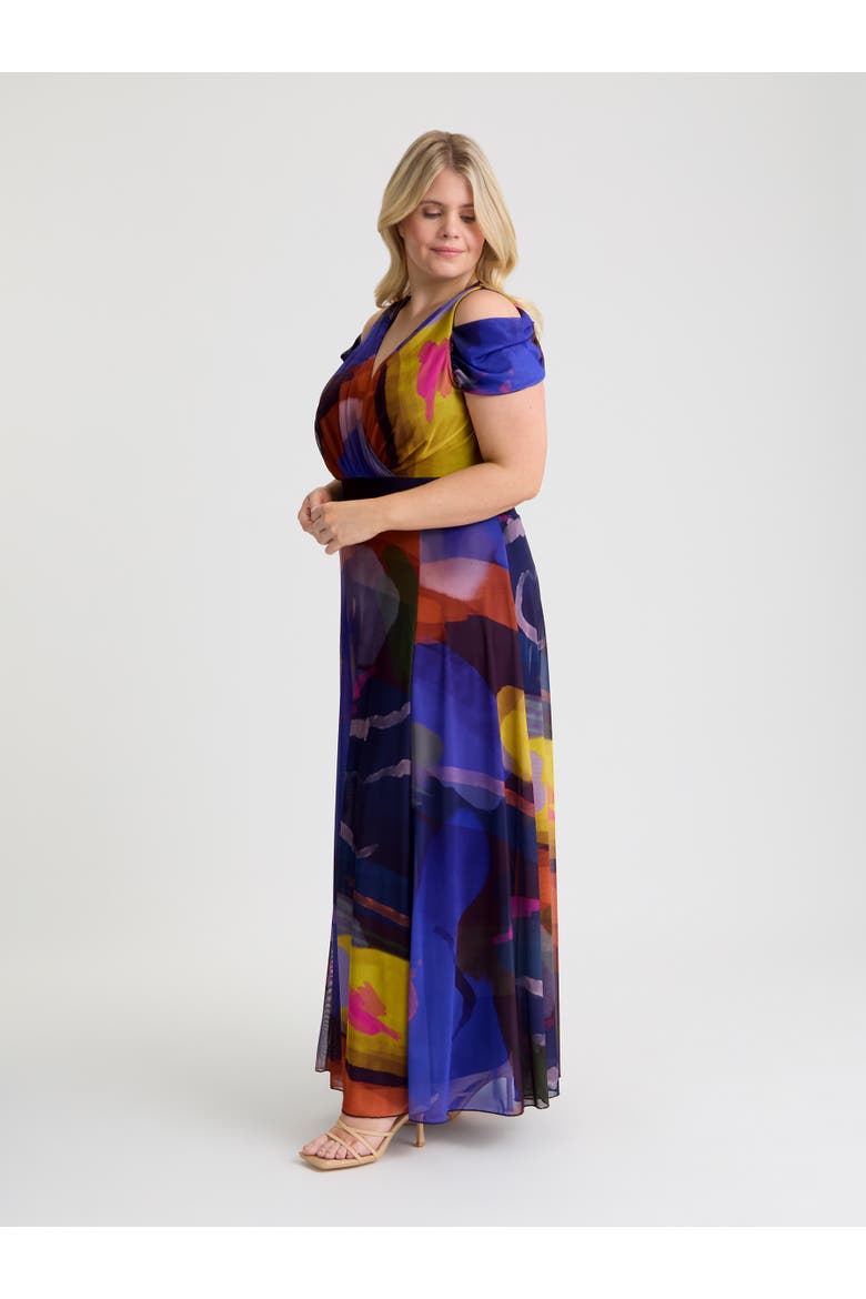 Jasmine Cold Shoulder Maxi Dress, Alternate, color, Abstract Multi