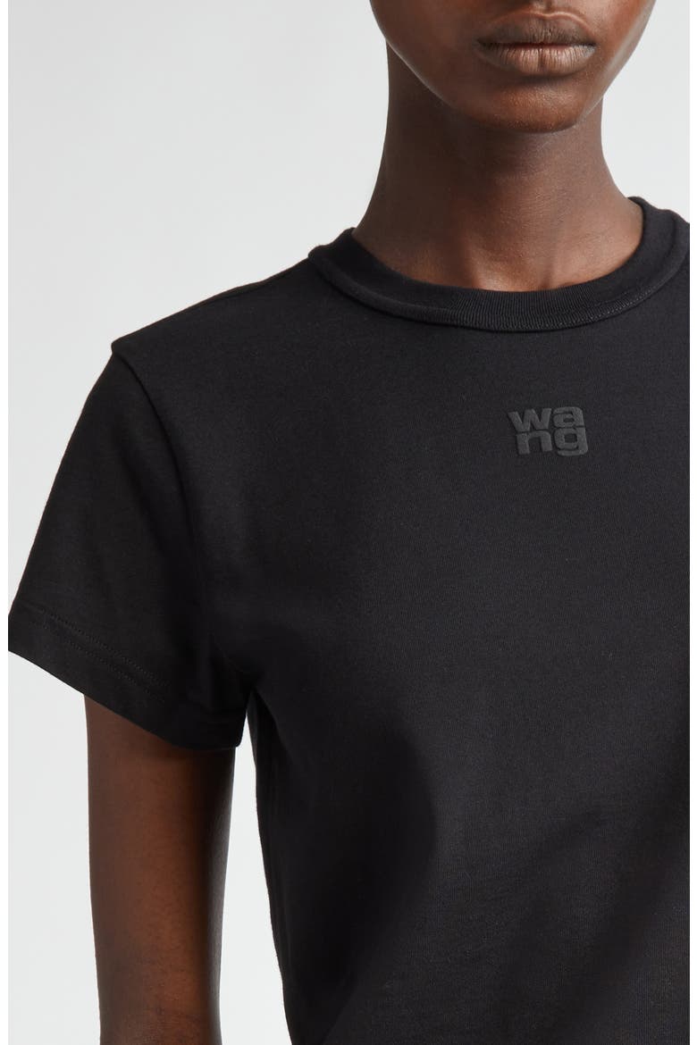 Alexander Wang Puff Logo Shrunken Cotton Jersey T-Shirt (Women