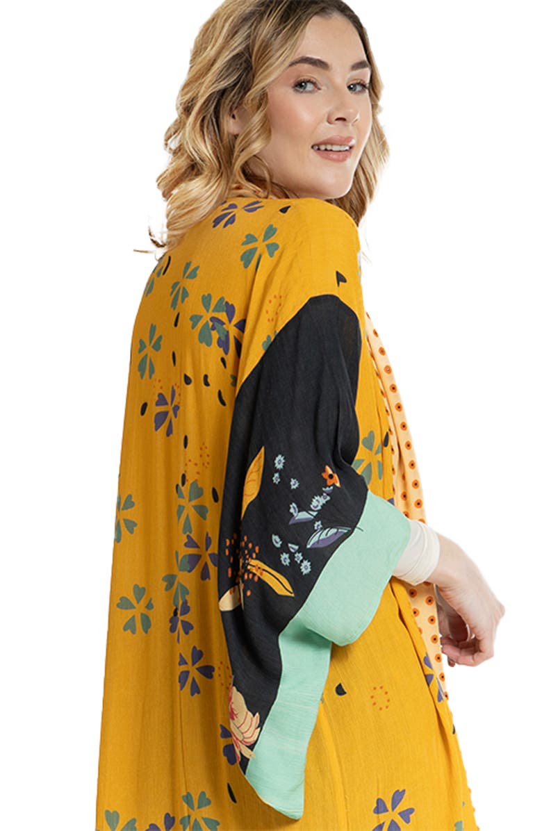SAACHI Blossom Dot Floral Print Cover-Up Kaftan, Alternate, color, 