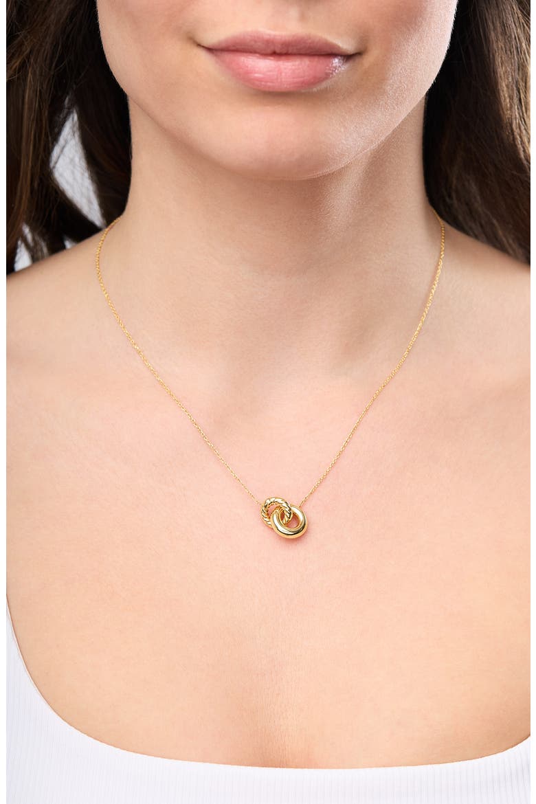 14K Gold Interlocking Circles Pendant Necklace, Alternate, color, 14K YELLOW GOLD