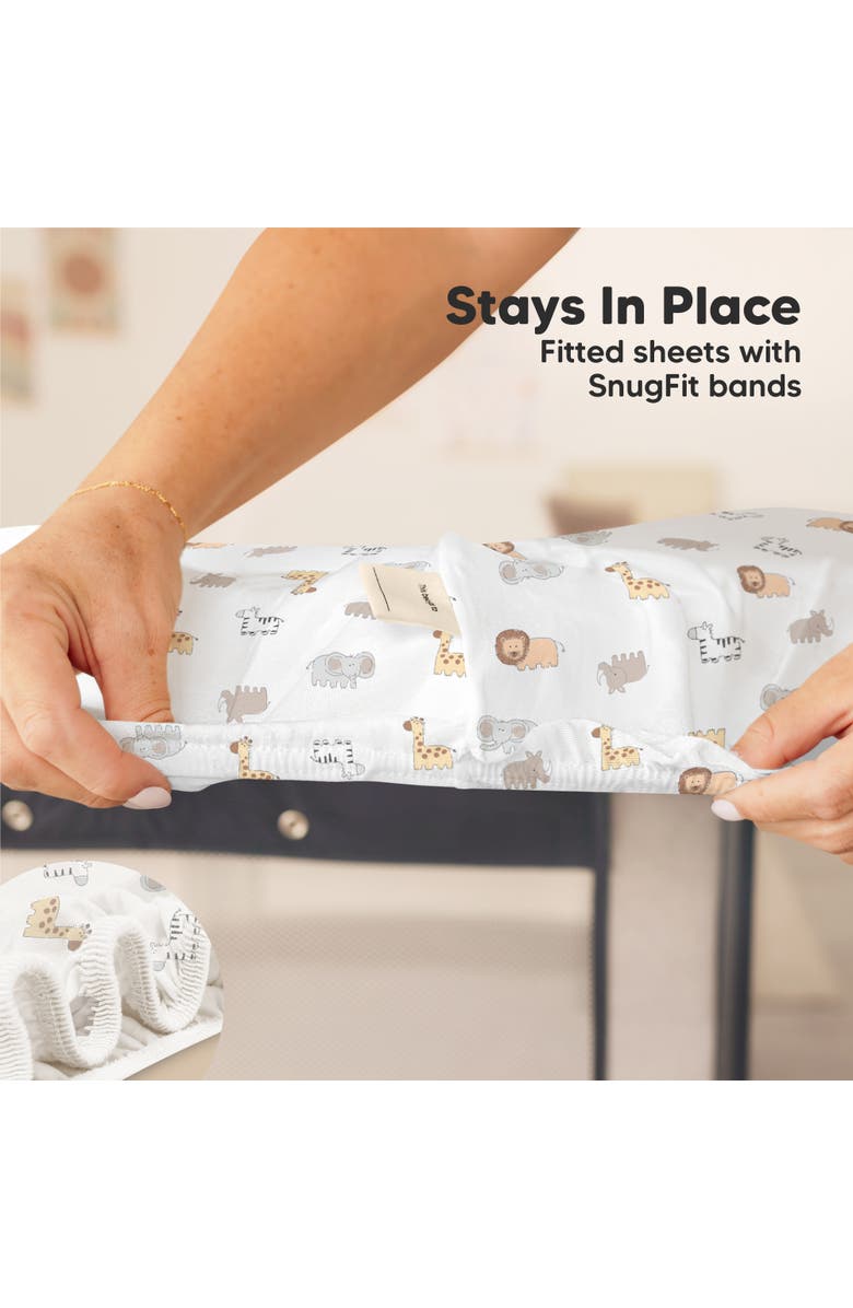 KeaBabies 2-Pack Isla [Protect+] Waterproof Mini Crib Sheets, Alternate, color, Keasafari