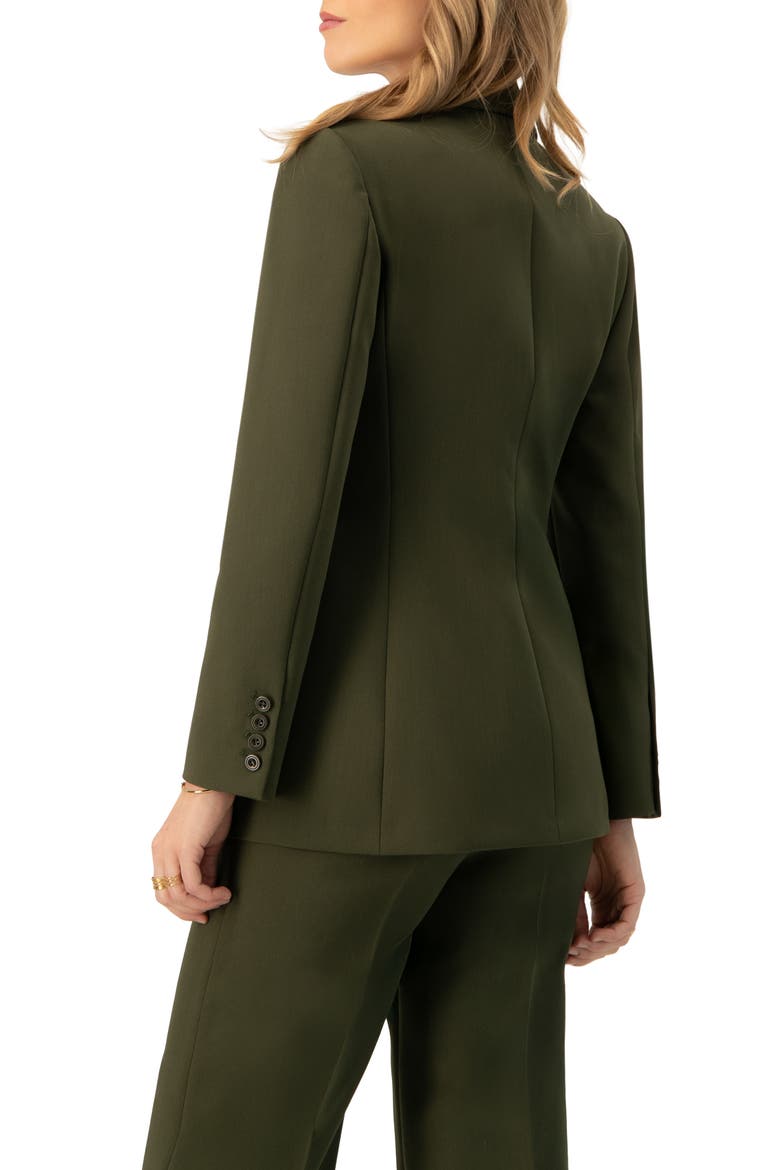 Single-Breasted Blazer With Front Flap Pockets, Alternate, color, Green
