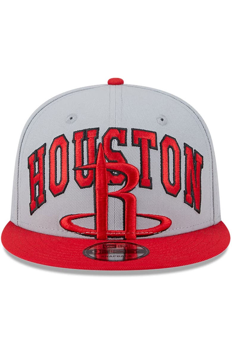 New Era Men's New Era Gray/Red Houston Rockets Tip-Off Two-Tone 9FIFTY Snapback Hat, Alternate, color,