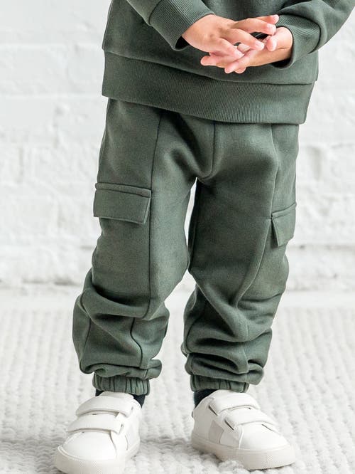 Kendi Dallis Fleece Cargo Sweatpants In Green
