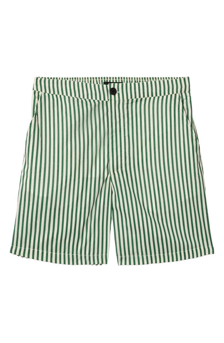 AllSaints Chopin Stripe Shorts, Alternate, color, White/ Green