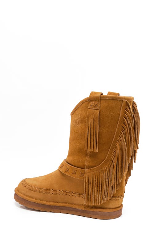 Free People Faye Fringe Faux Fur Boot In Brown