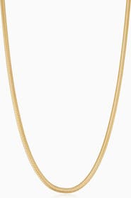 Oradina 14K Yellow Gold Snake Charmer Chain Necklace