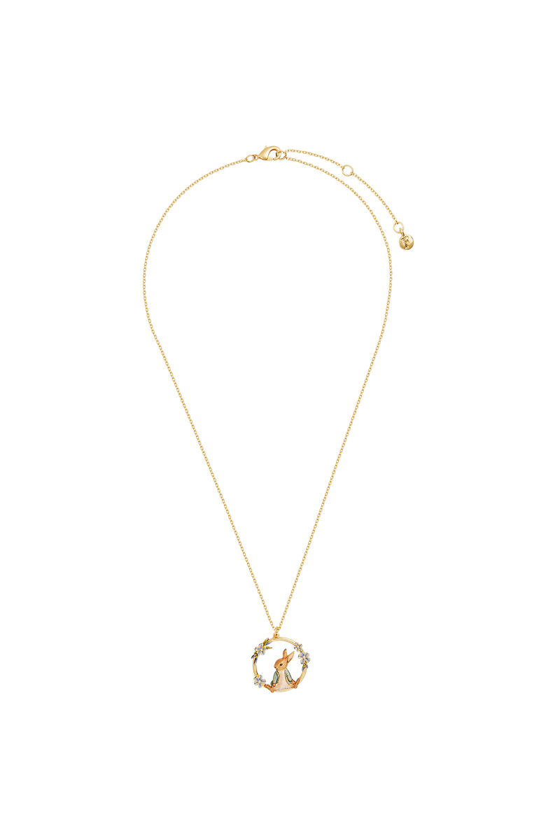 x Peter Rabbit Forget Me Not Necklace, Alternate, color, Gold