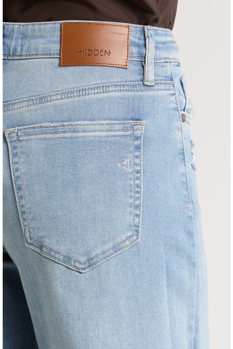 Chewed Hem Super Wide Leg Jeans, Alternate, color, LIGHT WASH