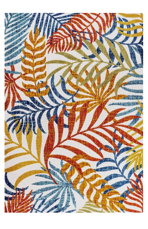 Tropics Palm Leaves Indoor/Outdoor Area Rug