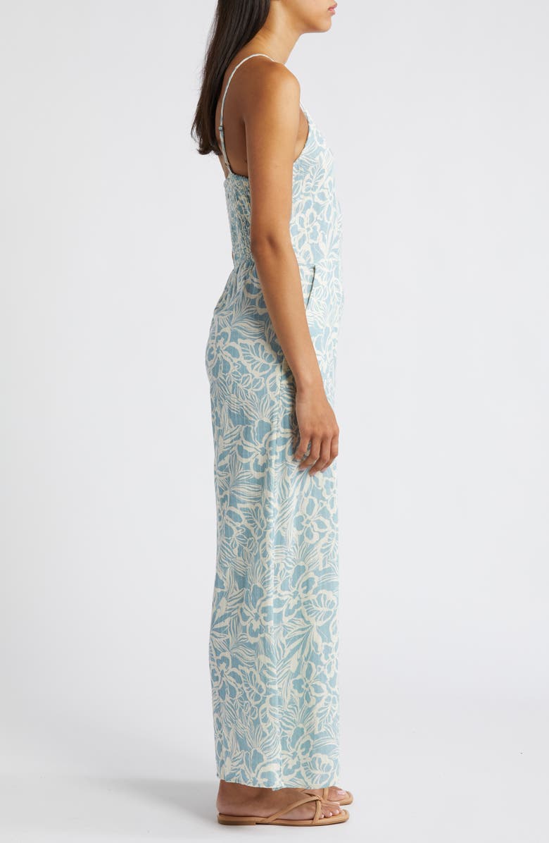 Rip Curl Chambray Floral Print Jumpsuit, Alternate, color, 