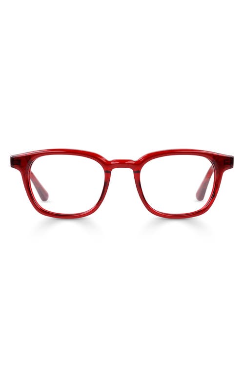 Eyebobs Shareholder 47mm Square Reading Glasses In Cherry Red Crystal