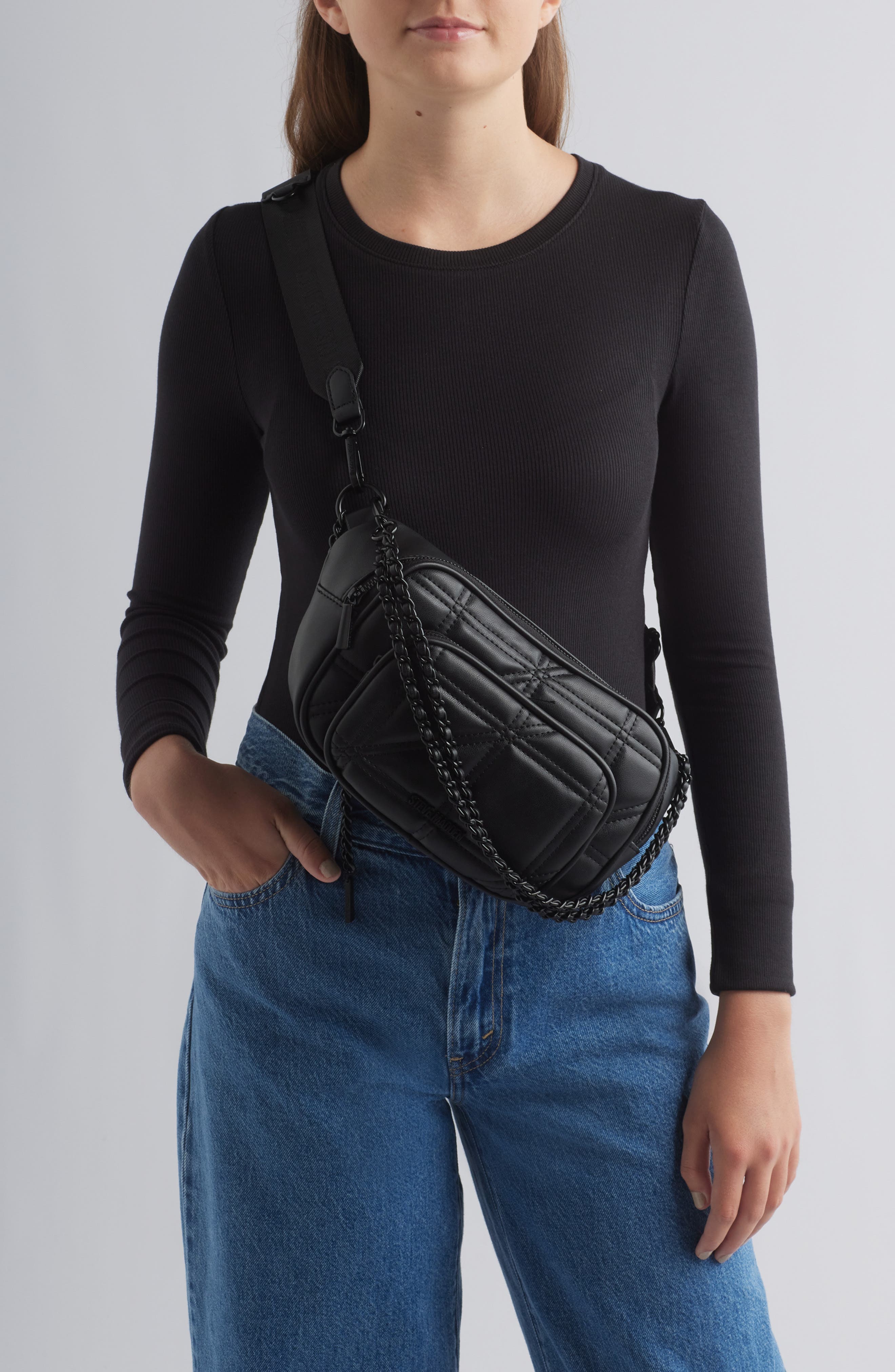 Steve Madden Bswing Quilted Convertible Sling Bag, Alternate, color, 