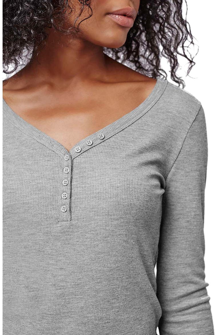 'Granddad' Ribbed Henley Top, Alternate, color, GREY