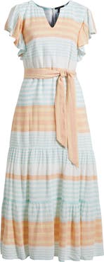 Hatley Hailey Echo Stripe Linen Blend Midi Dress