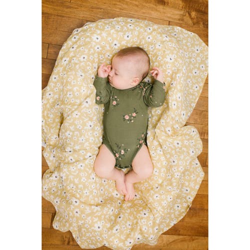 Lulujo Cotton Muslin Swaddles 2 Pack In Wildflowers/dots