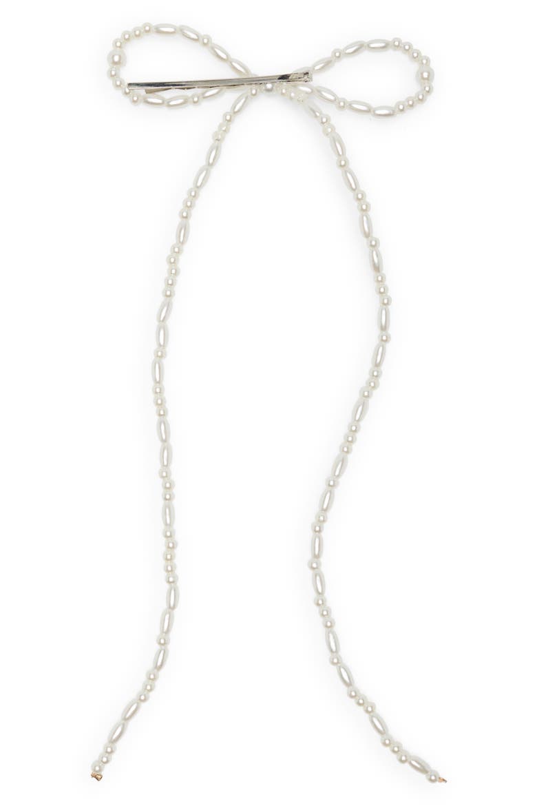 Gianna Faux Pearl Bow, Alternate, color, PEARL