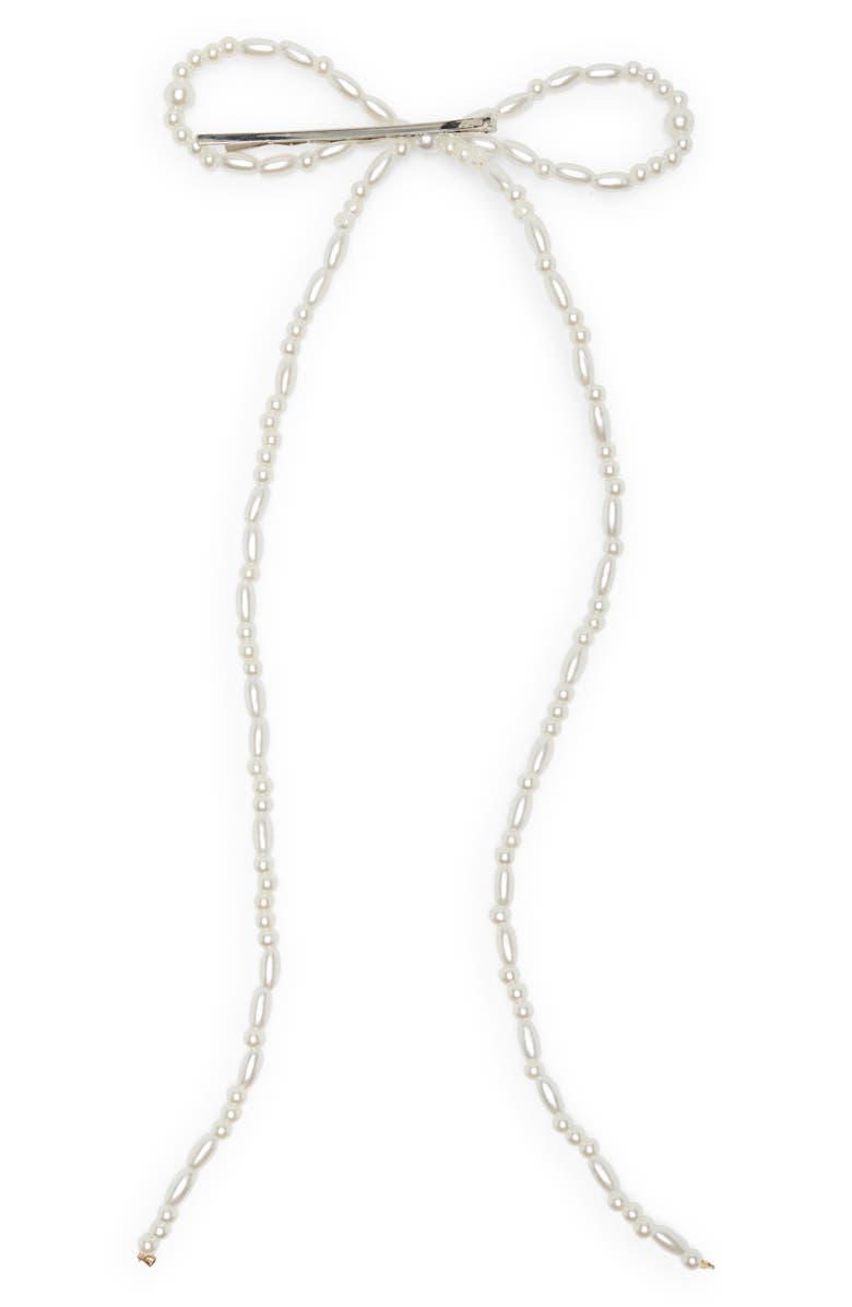 L. Erickson Gianna Faux Pearl Bow, Alternate, color, Pearl