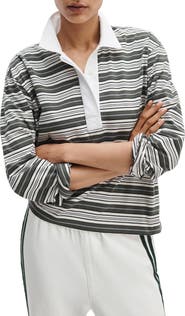 rag & bone Kelly Stripe Long Sleeve Cotton Polo