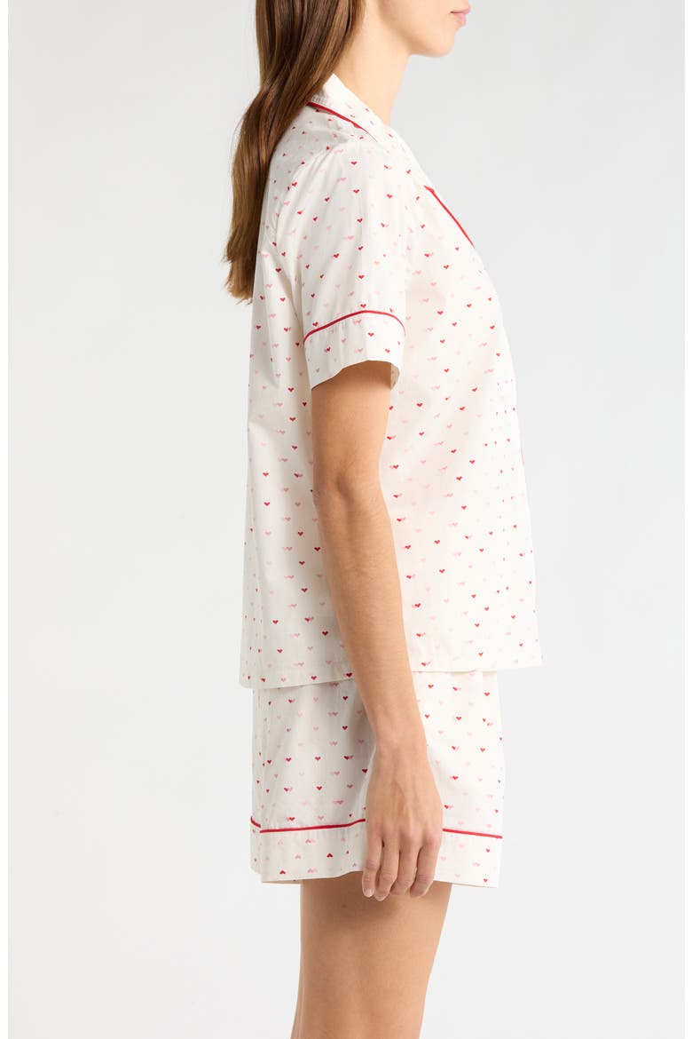 Classic Short Cotton Pajamas, Alternate, color, IVORY MICRO HEARTS