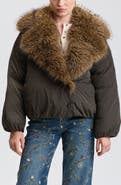 Avec Les Filles Faux Fur Collar Puffer Jacket