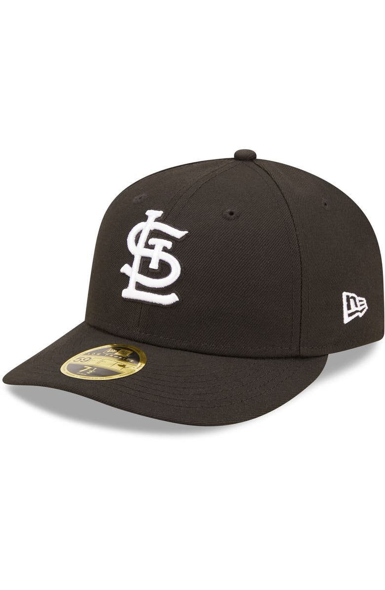 New Era Men's New Era St. Louis Cardinals Black & White Low Profile 59FIFTY Fitted Hat, Alternate, color, 