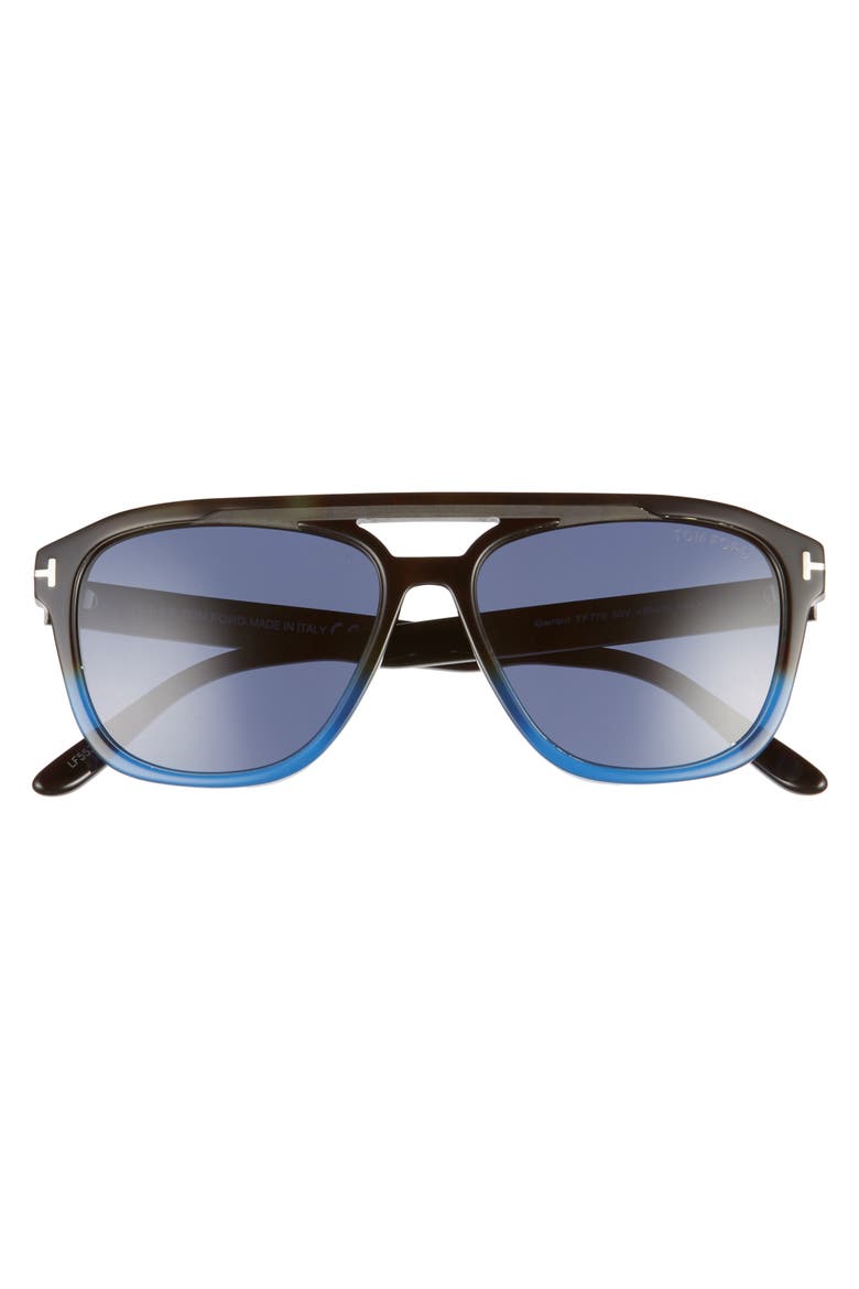 Gerrard 56mm Aviator Sunglasses, Alternate, color, DARK HAVANA W BLUE FADE/ BLUE