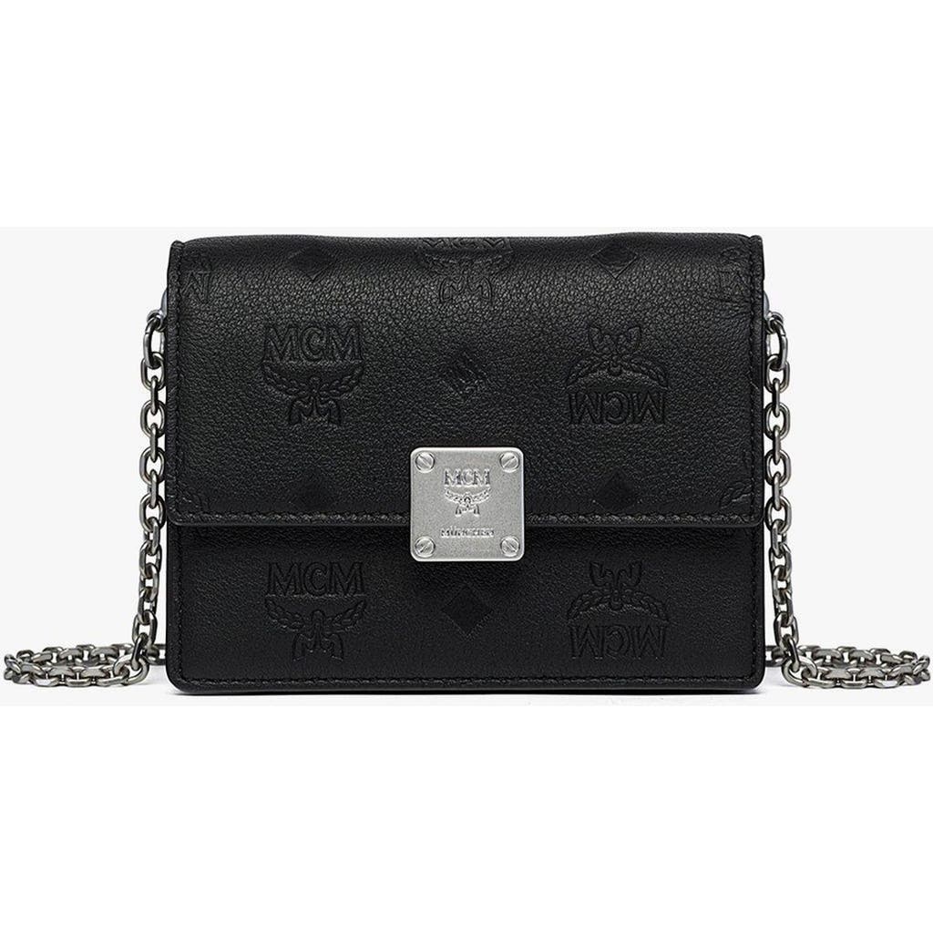 Mcm Mini Aren Chain Wallet In Black