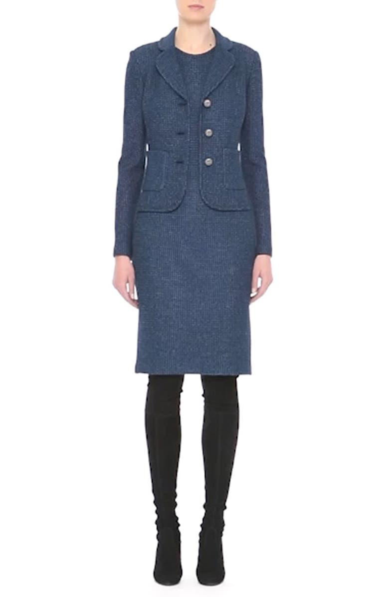 St. John Collection Matte Shine Knit Sheath Dress, Alternate, color, 