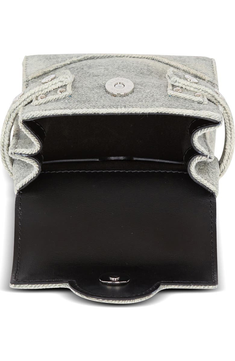 Balmain Mini B-Buzz Denim Crossbody, Alternate, color,