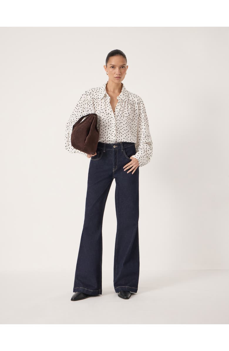 Hush Sigrid Polka Dot Long Sleeve Shirt, Alternate, color, Tiny Polka Dot White