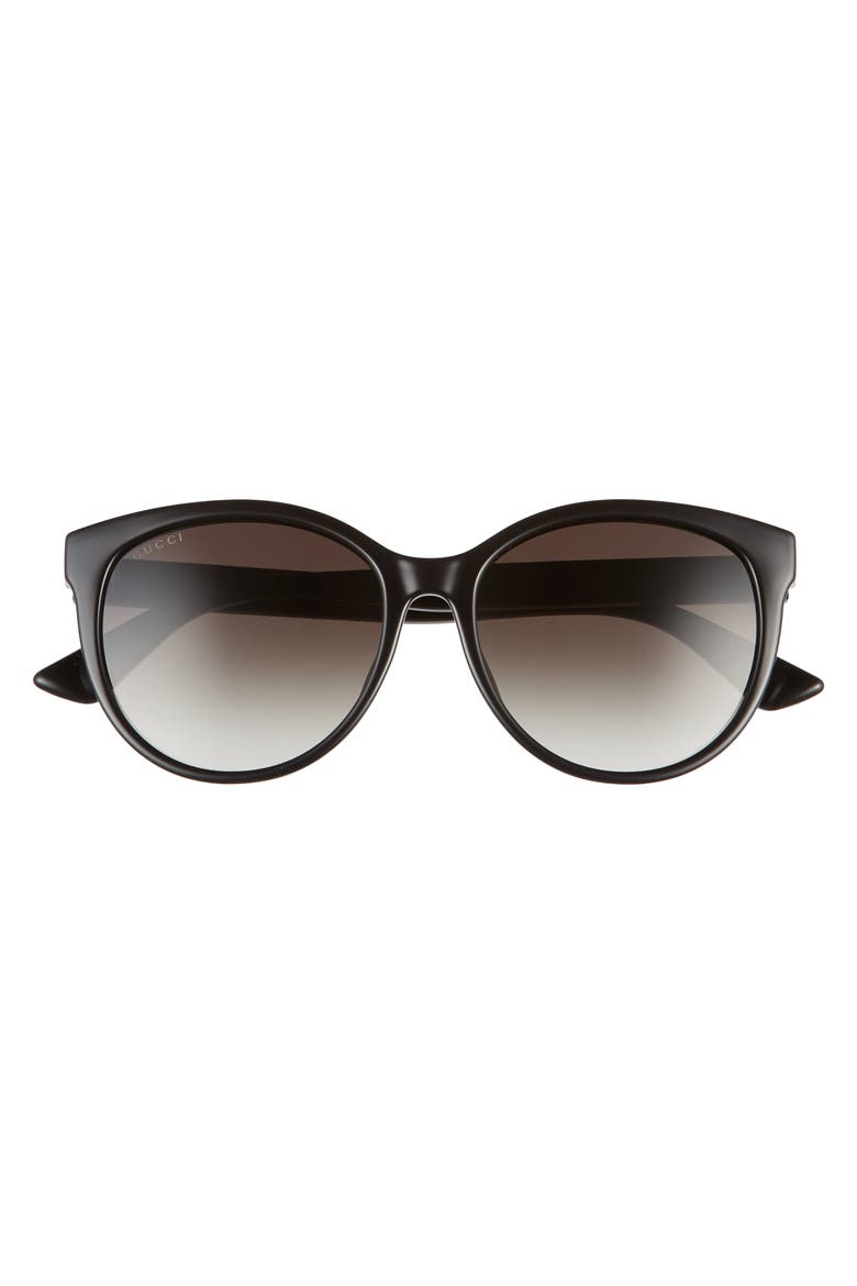 56mm Gradient Cat Eye Sunglasses, Main, color, BLACK/ GREY