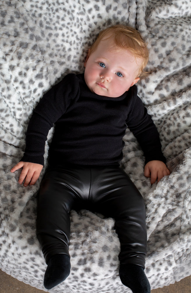 NoggiWear Faux Leather Leggings, Alternate, color, Black