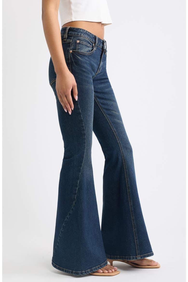 Twisted Seam Low Rise Bell Bottom Jeans, Alternate, color, MEDIUM WASH