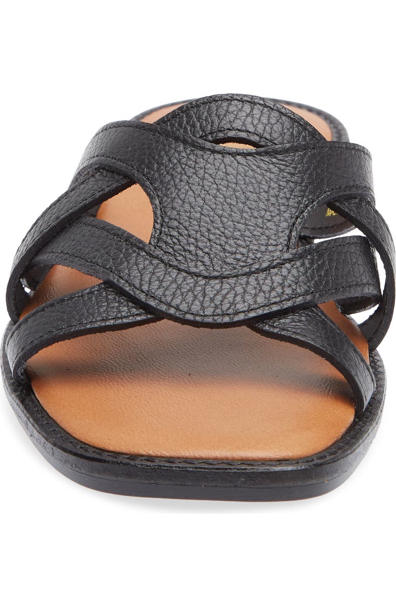La Canadienne Francine Leather Slide Sandal, Alternate, color, Black