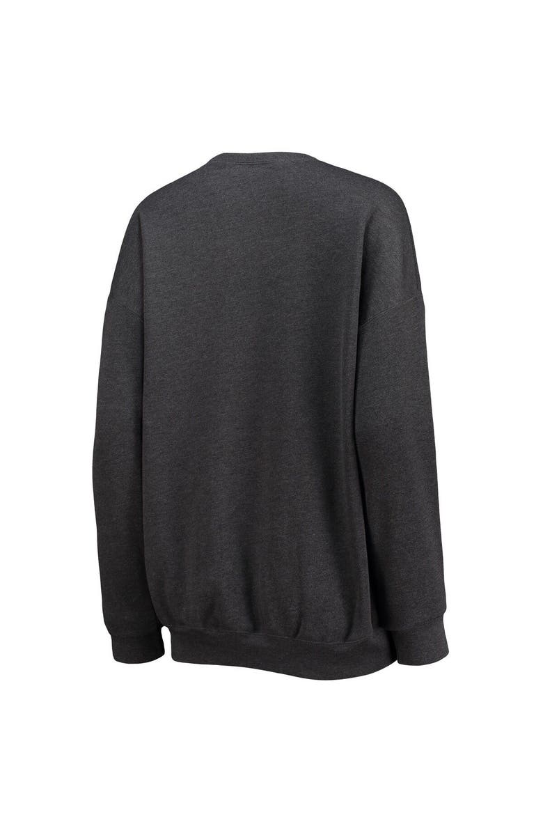 WEAR by Erin Andrews Women's WEAR by Erin Andrews Heathered Charcoal Washington Commanders Oversized Fleece Pullover Sweatshirt, Alternate, color, Heather Charcoal