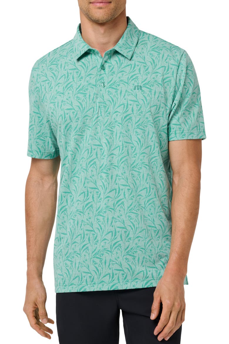 Sands Performance Jersey Polo, Main, color, HEATHER BRIGHT AQUA