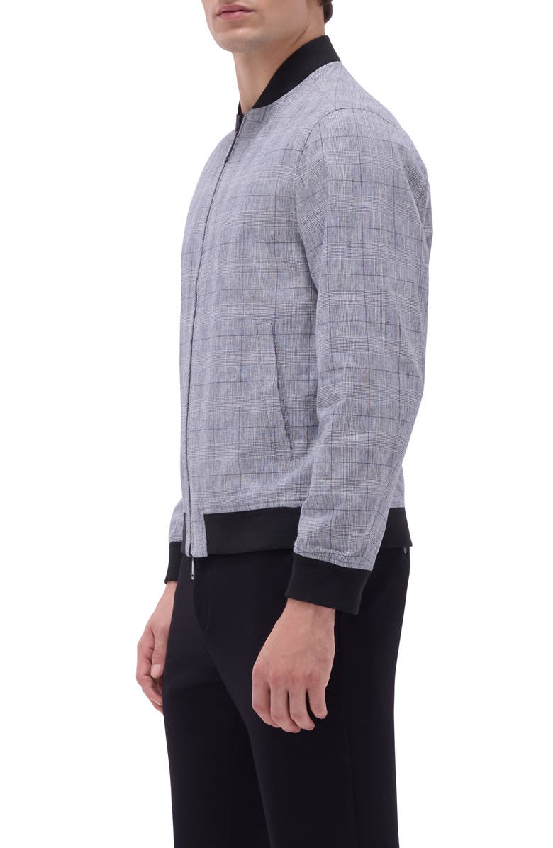 Bugatchi Reversible Linen Blend Bomber Jacket, Alternate, color, 