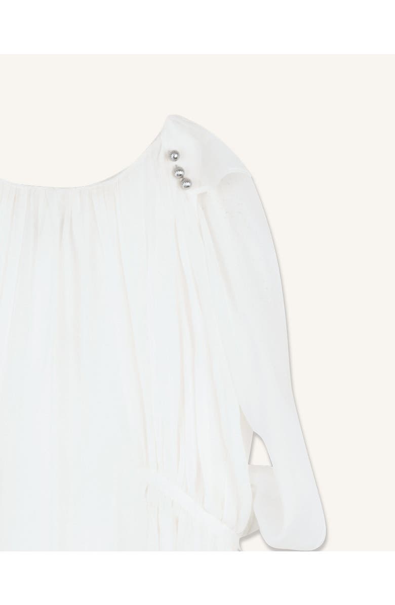 Lanvin Kids Silk Ceremony Dress In Charmeuse, Alternate, color, Optic White