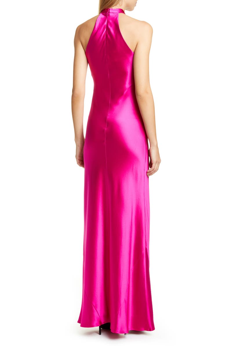 Galvan The Eve Halter Neck Silk Gown, Alternate, color, 