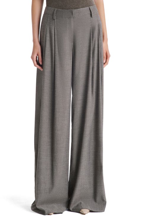 New Didi Pleat Wool Blend Wide Leg Pants