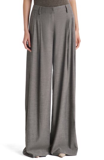 Twp New Didi Pleat Wool Blend Wide Leg Pants In Gray