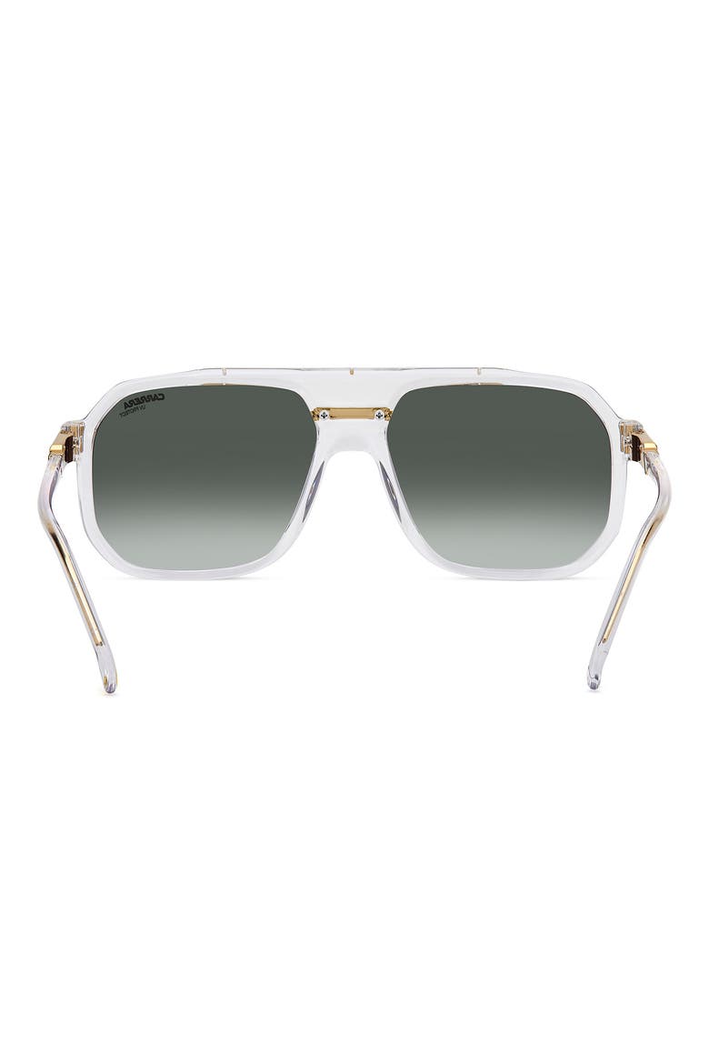60mm Rectangular Flat Top Sunglasses, Alternate, color, CRYSTAL GOLD/ GRN SF GDSP AR
