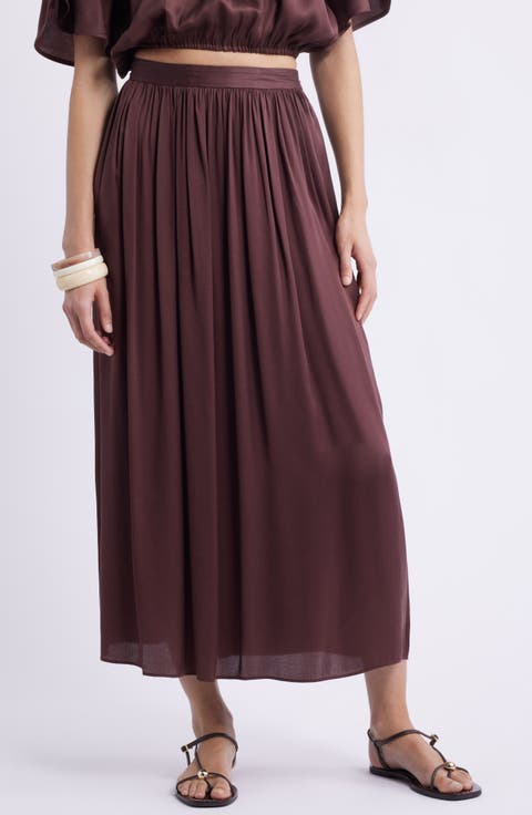 Gathered Midi Skirt