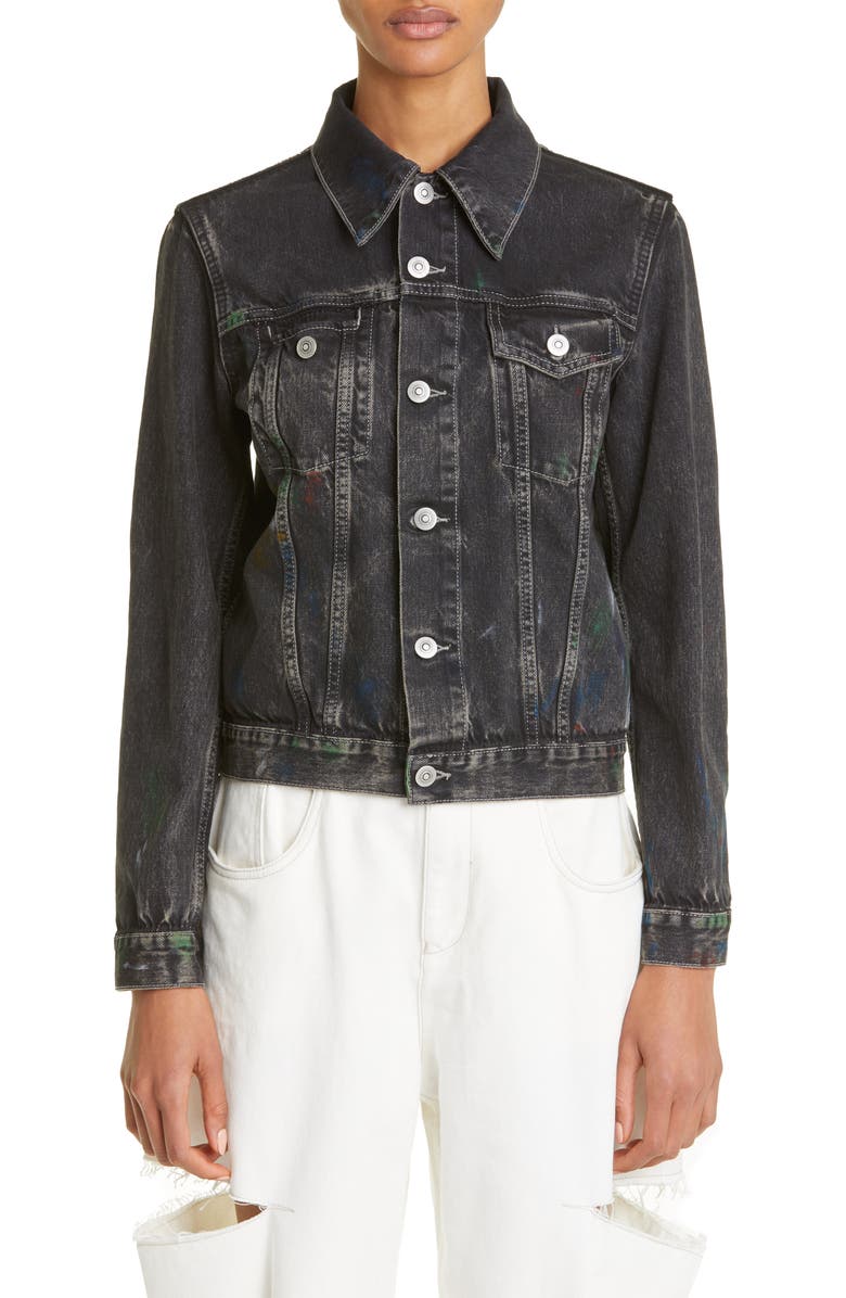 Maison Margiela Paint Splatter Denim Jacket, Main, color, 
