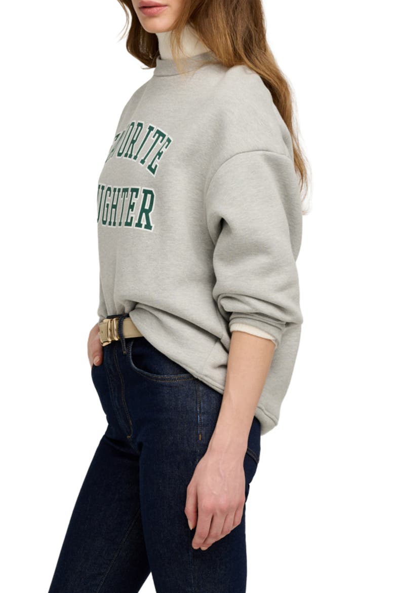 Collegiate Cotton Blend Sweatshirt, Alternate, color, HEATHER GREY/ PINE